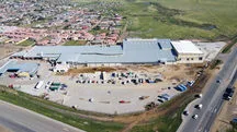 Bird's-eye view of an open parking lot